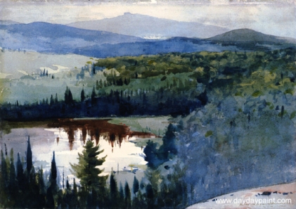 Indian-Village-Adirondacks-Painting-by-Winslow-Homer